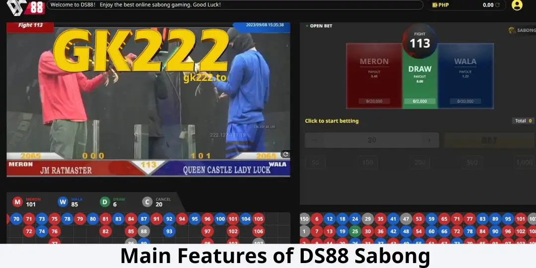 DS88 Sabong – Premium Live Cockfighting Betting Experience - GK222 2 Main Features of DS88 Sabong gk222
