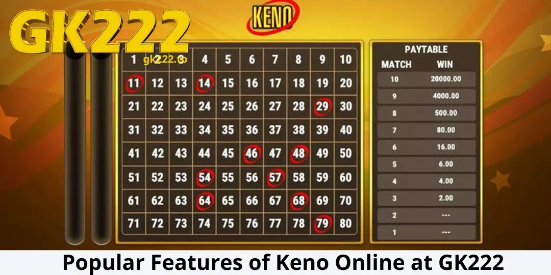 Keno Online at GK222 – Fast-Paced Lottery Entertainment With Exciting Winning Opportunities 2 Popular Features of Keno Online